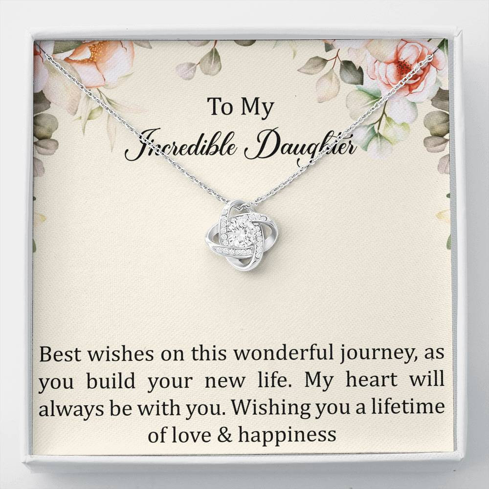 To My Bride Gifts, Best Wishes, Love Knot Necklace For Women, Wedding Day Thank You Ideas From Mom