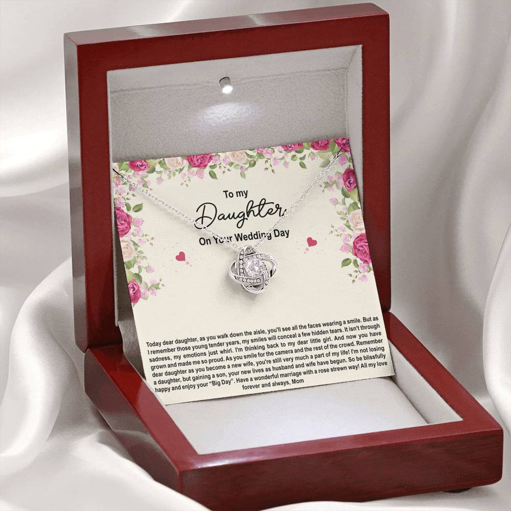 To My Bride Gifts, Enjoy Your Big Day, Love Knot Necklace For Women, Wedding Day Thank You Ideas From Mom