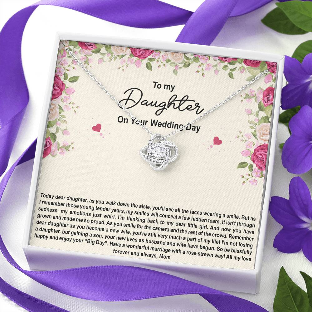 To My Bride Gifts, Enjoy Your Big Day, Love Knot Necklace For Women, Wedding Day Thank You Ideas From Mom