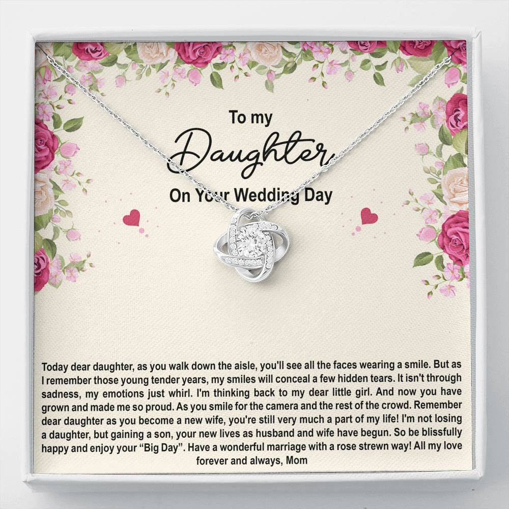 To My Bride Gifts, Enjoy Your Big Day, Love Knot Necklace For Women, Wedding Day Thank You Ideas From Mom