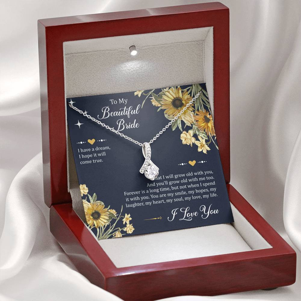 To My Bride Gifts, I Have A Dream, Alluring Beauty Necklace For Women, Wedding Day Thank You Ideas From Groom