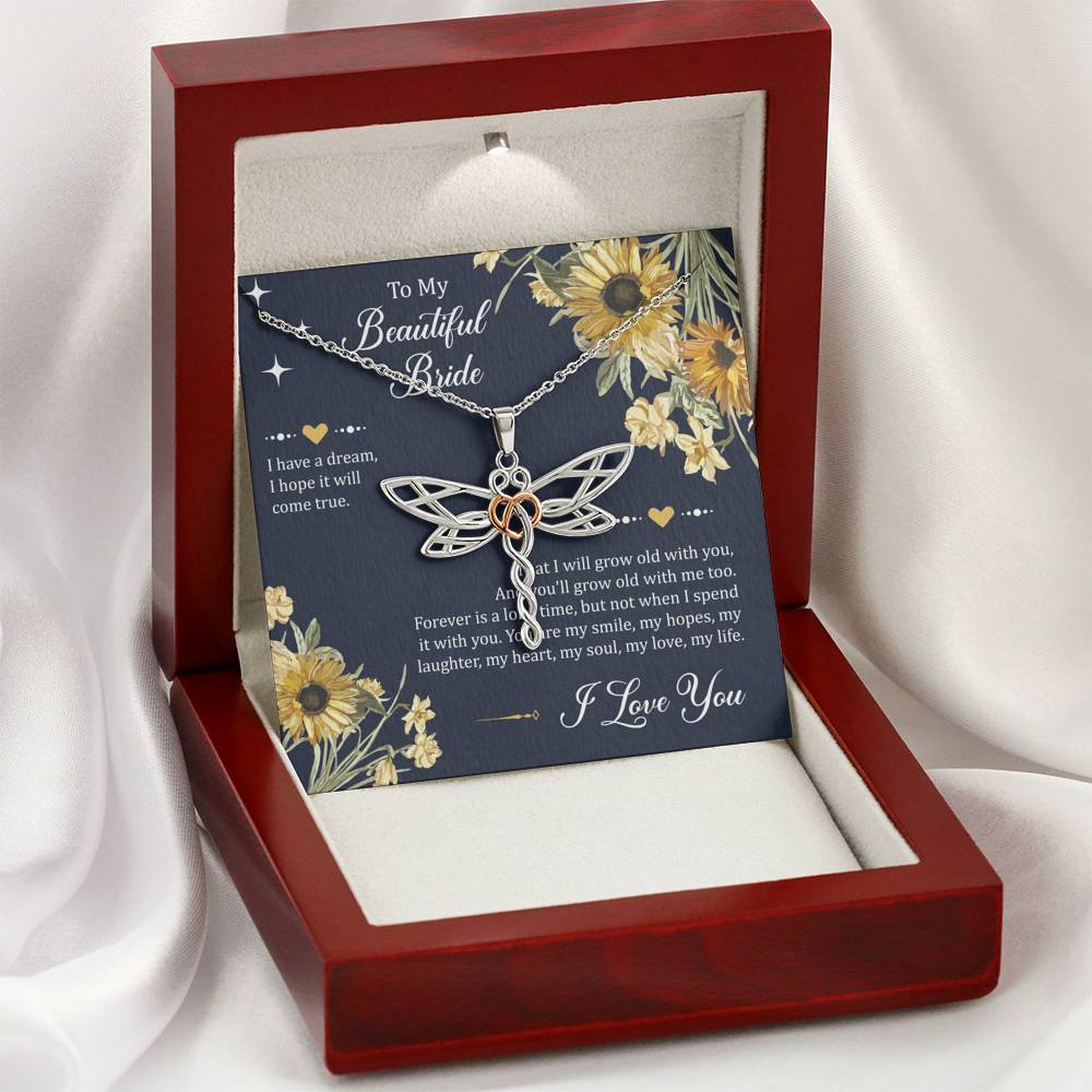 To My Bride Gifts, I Have A Dream, Dragonfly Necklace For Women, Wedding Day Thank You Ideas From Groom