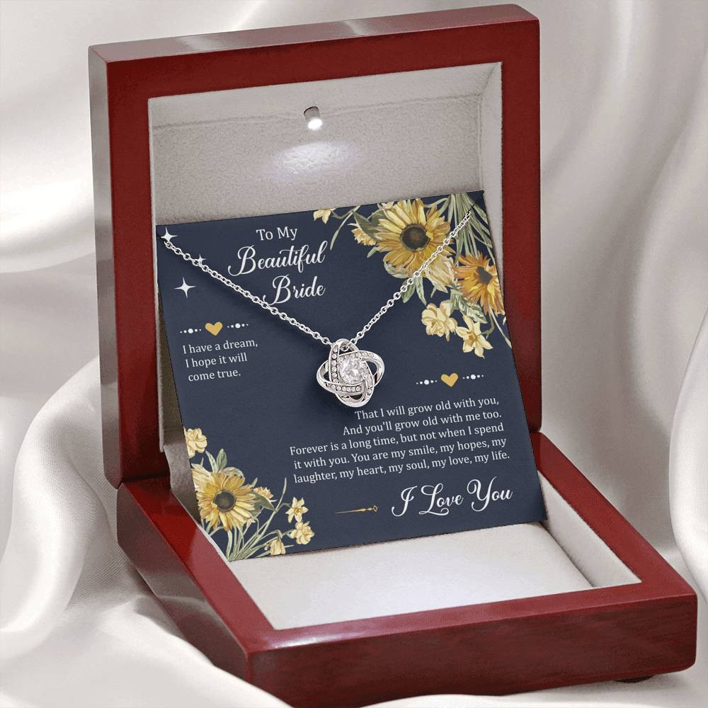 To My Bride Gifts, I Have A Dream, Love Knot Necklace For Women, Wedding Day Thank You Ideas From Groom