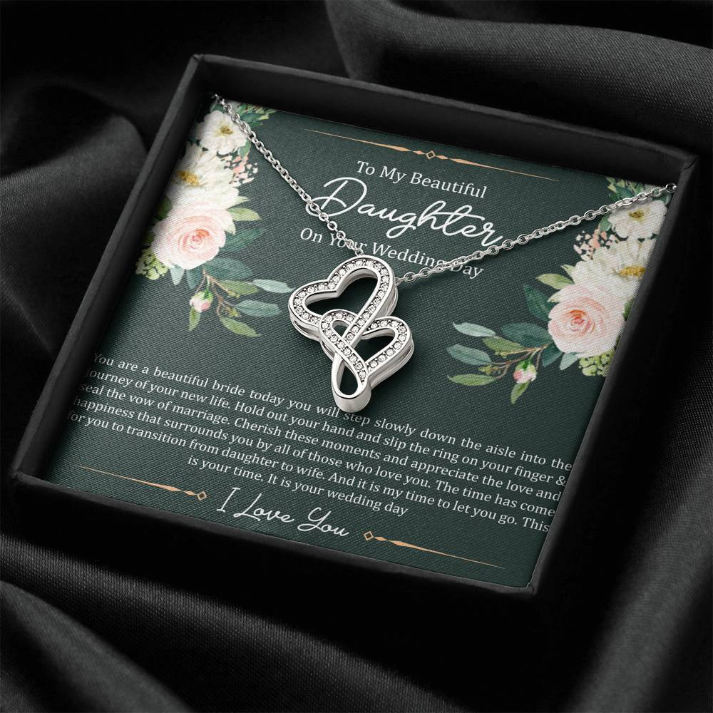 To My Bride Gifts, This Is Your Time, Double Heart Necklace For Women, Wedding Day Thank You Ideas From Mom