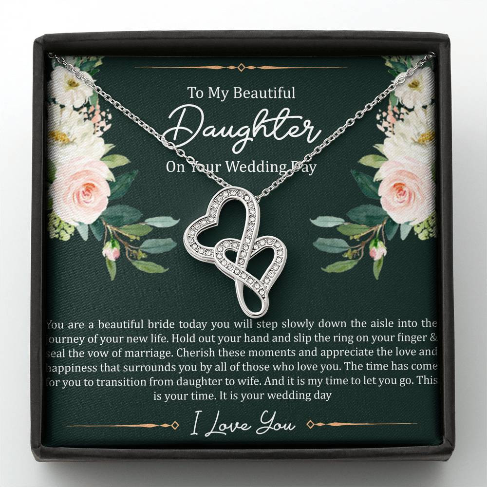 To My Bride Gifts, This Is Your Time, Double Heart Necklace For Women, Wedding Day Thank You Ideas From Mom
