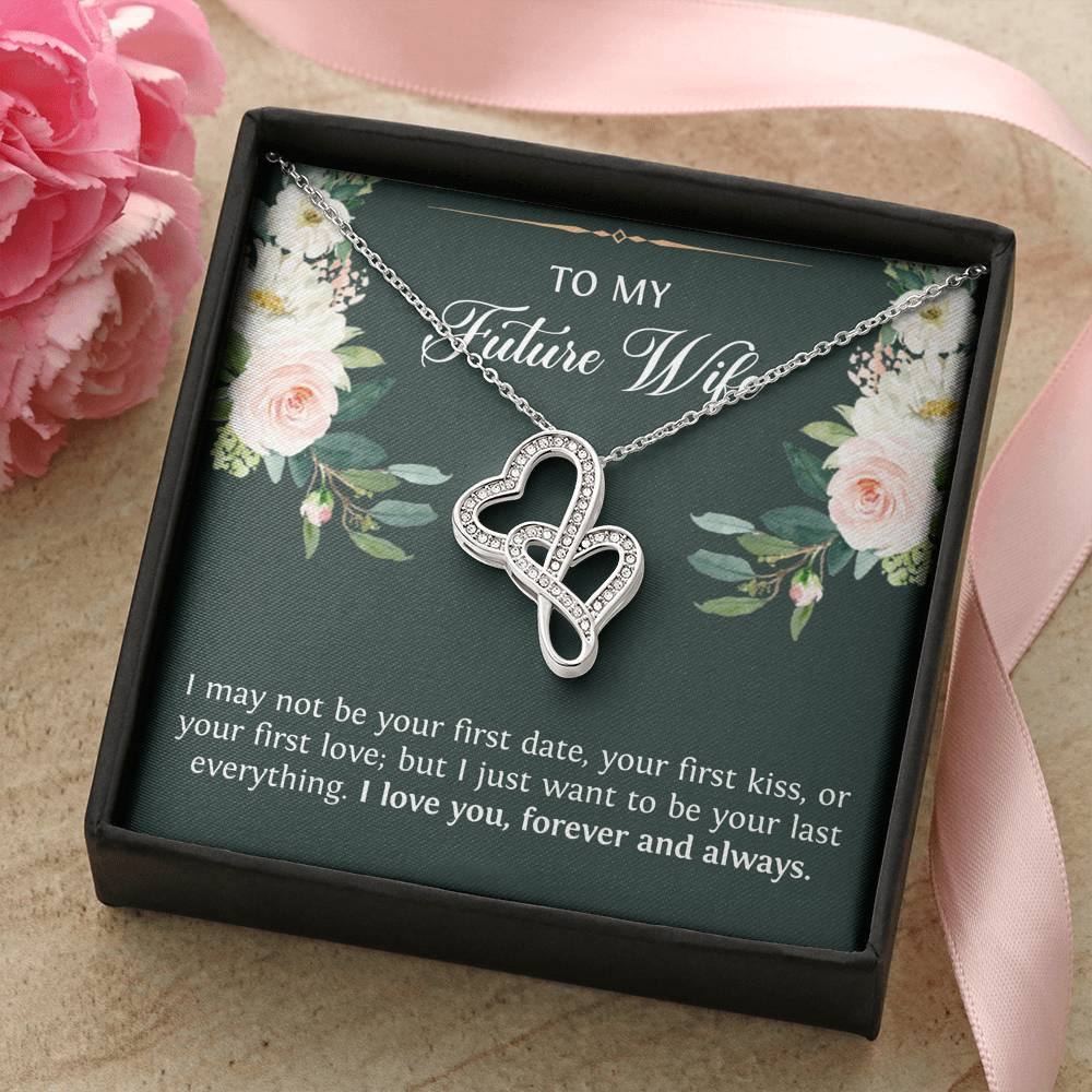 To My Bride Gifts, To My Future Wife, Double Heart Necklace For Women, Wedding Day Engagement Thank You Ideas From Groom