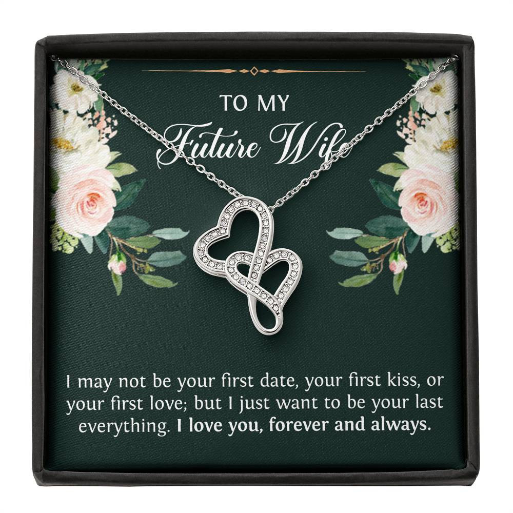 To My Bride Gifts, To My Future Wife, Double Heart Necklace For Women, Wedding Day Engagement Thank You Ideas From Groom