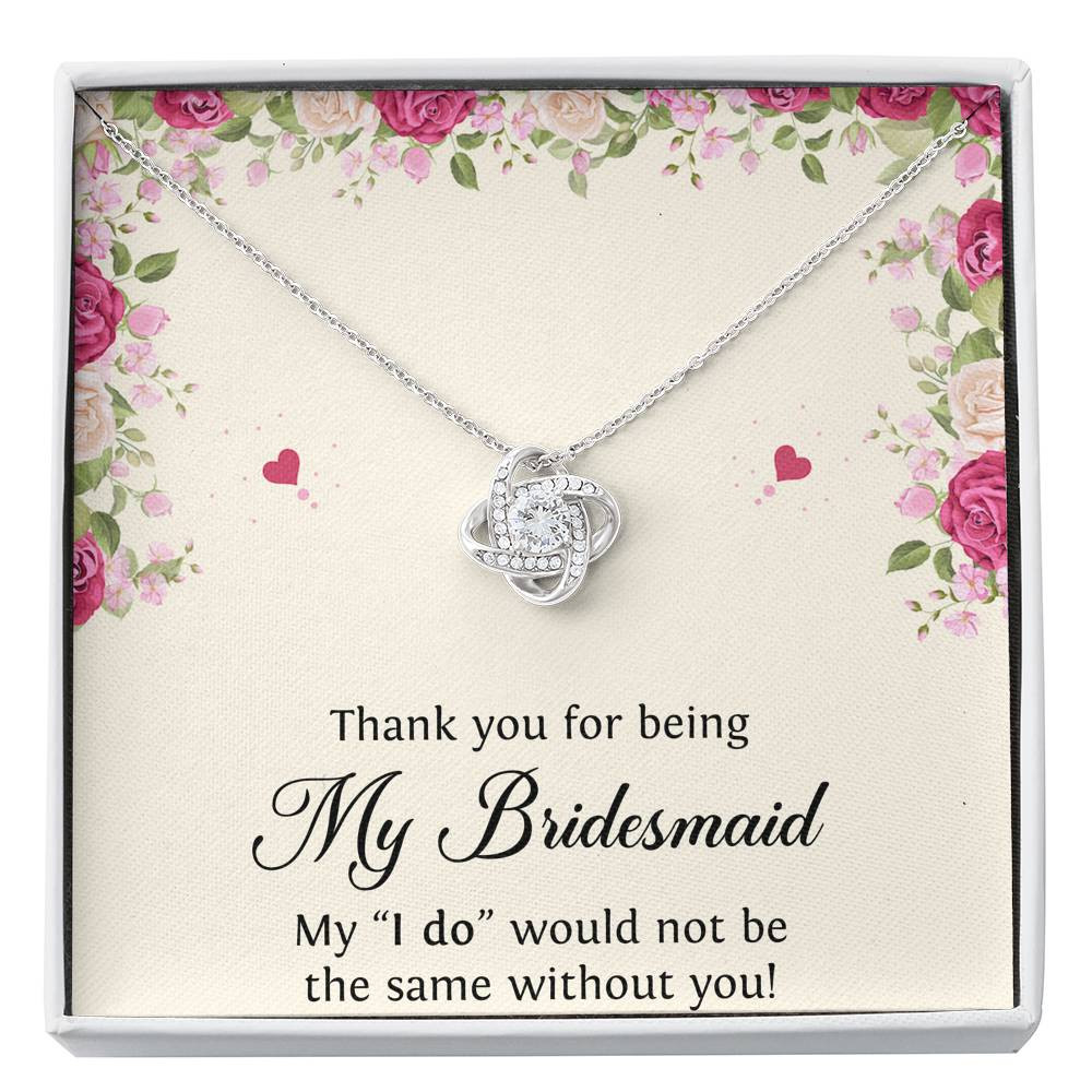 To My Bridesmaid Gifts, Thank You , Love Knot Necklace For Women, Wedding Day Thank You Ideas From Bride