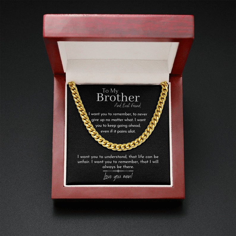 To My Brother And Best Friend Necklace, Love You Man – Cuban Link Chain Necklace, Chillever Necklace