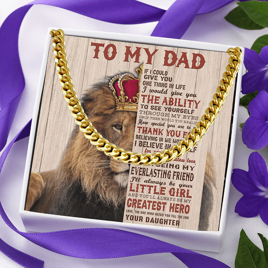 To My Dad Lion, Gift From Son, Papa Gift, Jewelry for My Father, Necklace For Dad, Dear Father