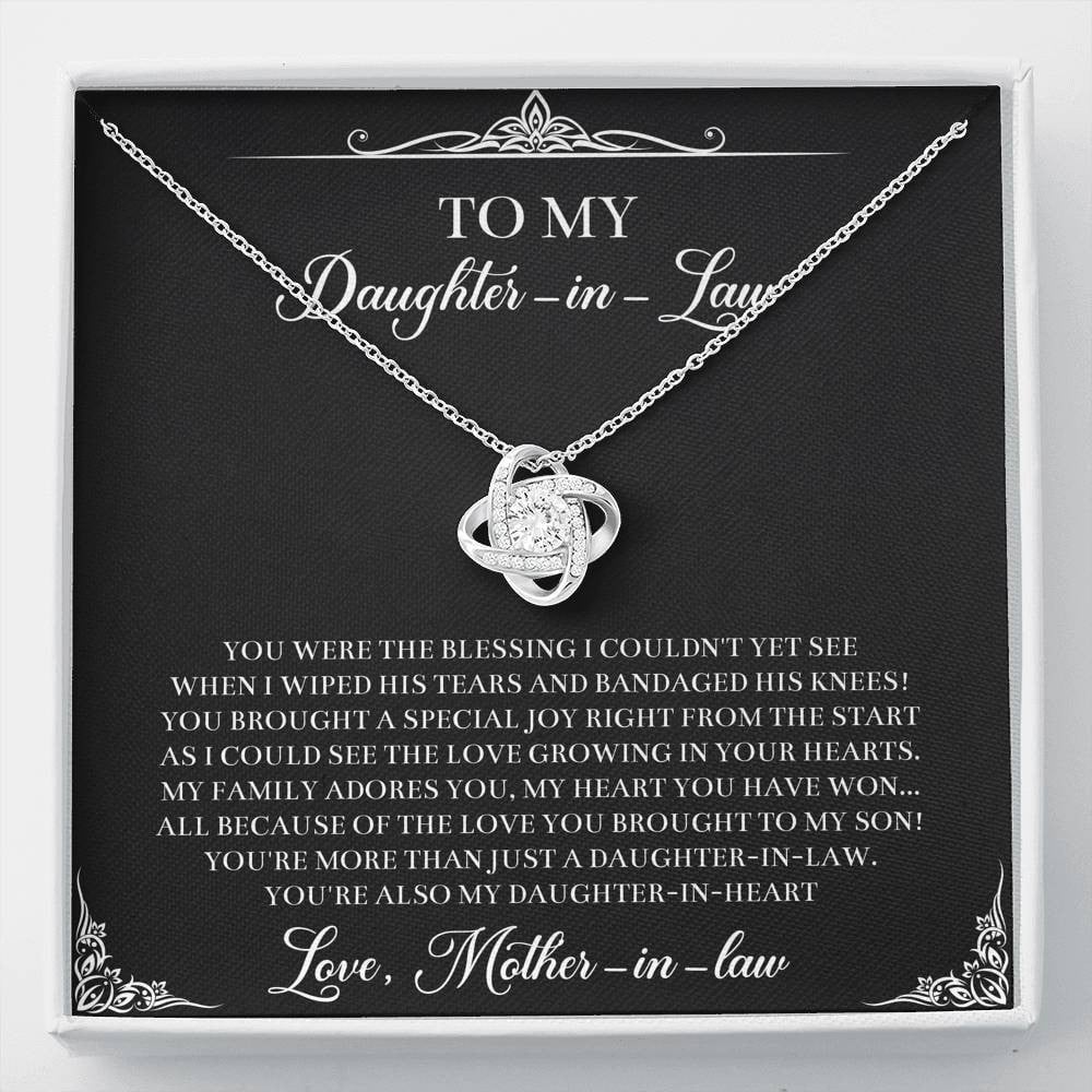 To My Daughter-in-law Gifts, The Blessing I Couldn’t See, Love Knot Necklace For Women, Birthday Present Idea From Mother-in-law