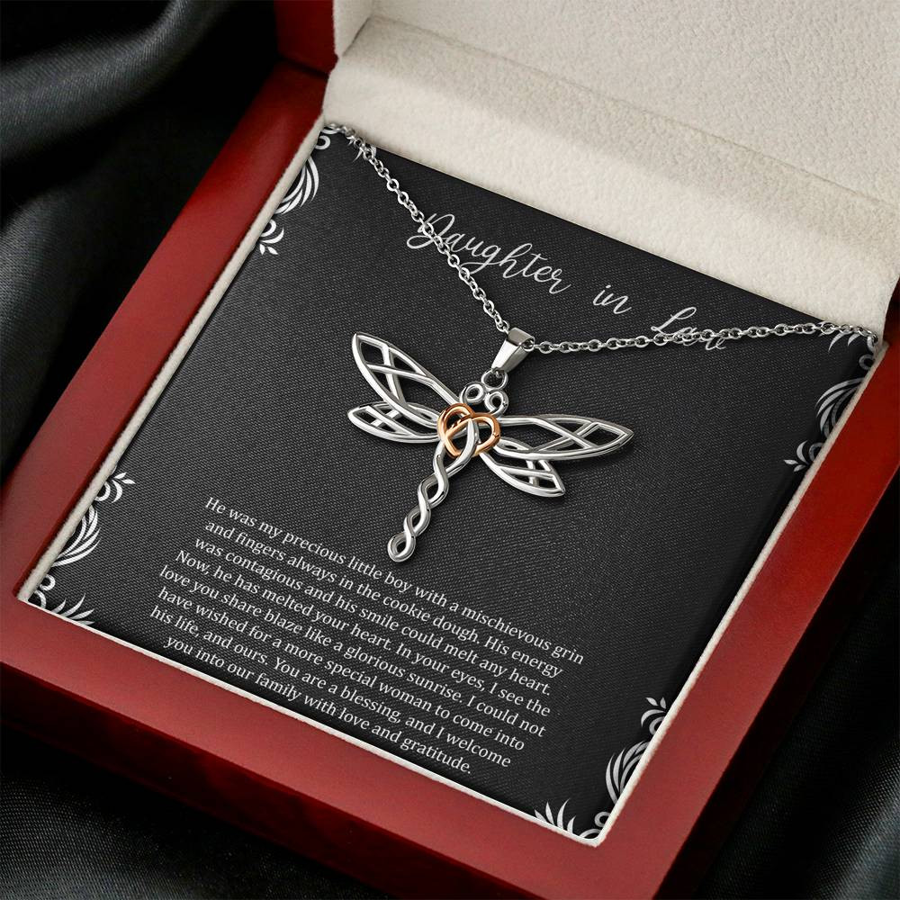 To My Daughter-in-law Gifts, You Are A Blessing, Dragonfly Necklace For Women, Birthday Present Idea From Mother-in-law