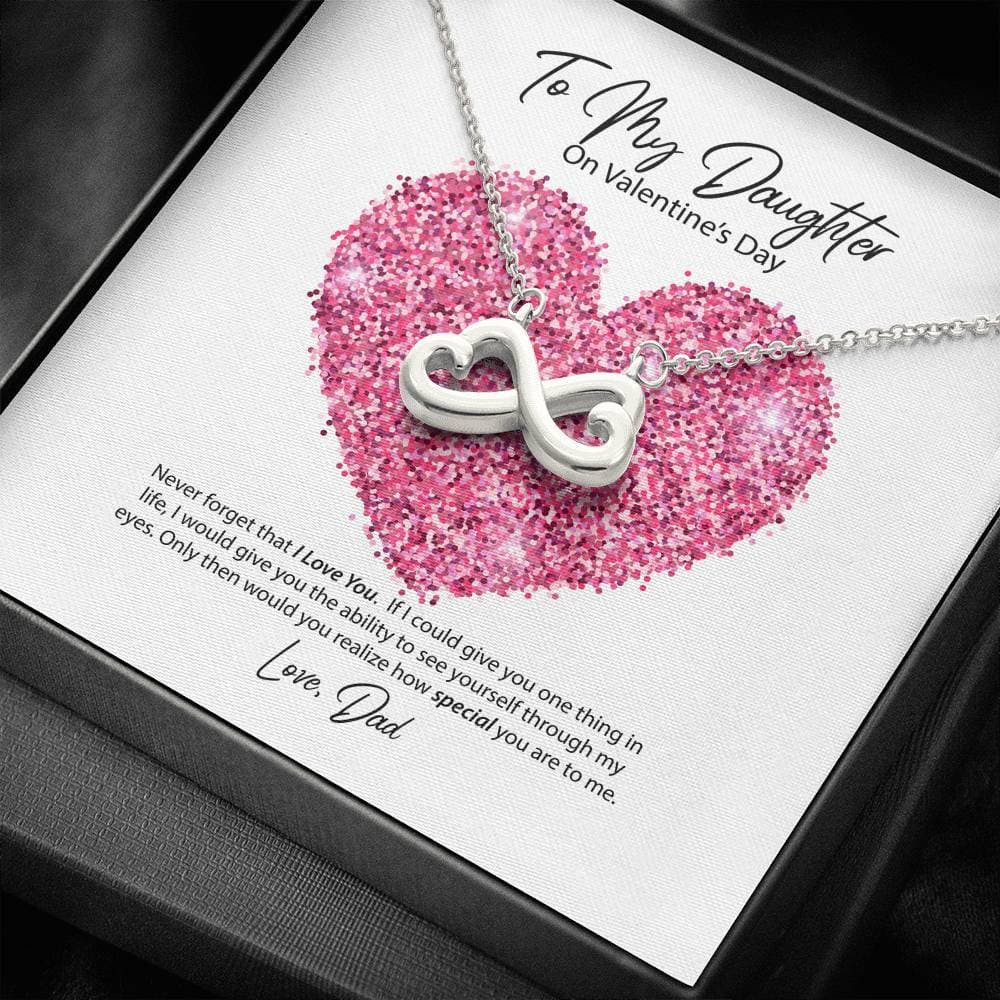 To My Daughter from Dad Valentine’s Day Infinite Hearts Necklace