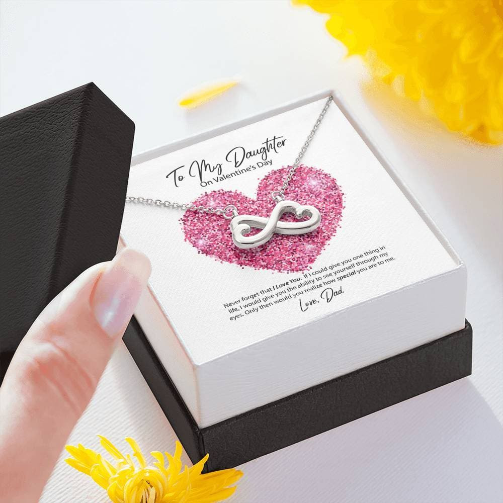 To My Daughter from Dad Valentine’s Day Infinite Hearts Necklace