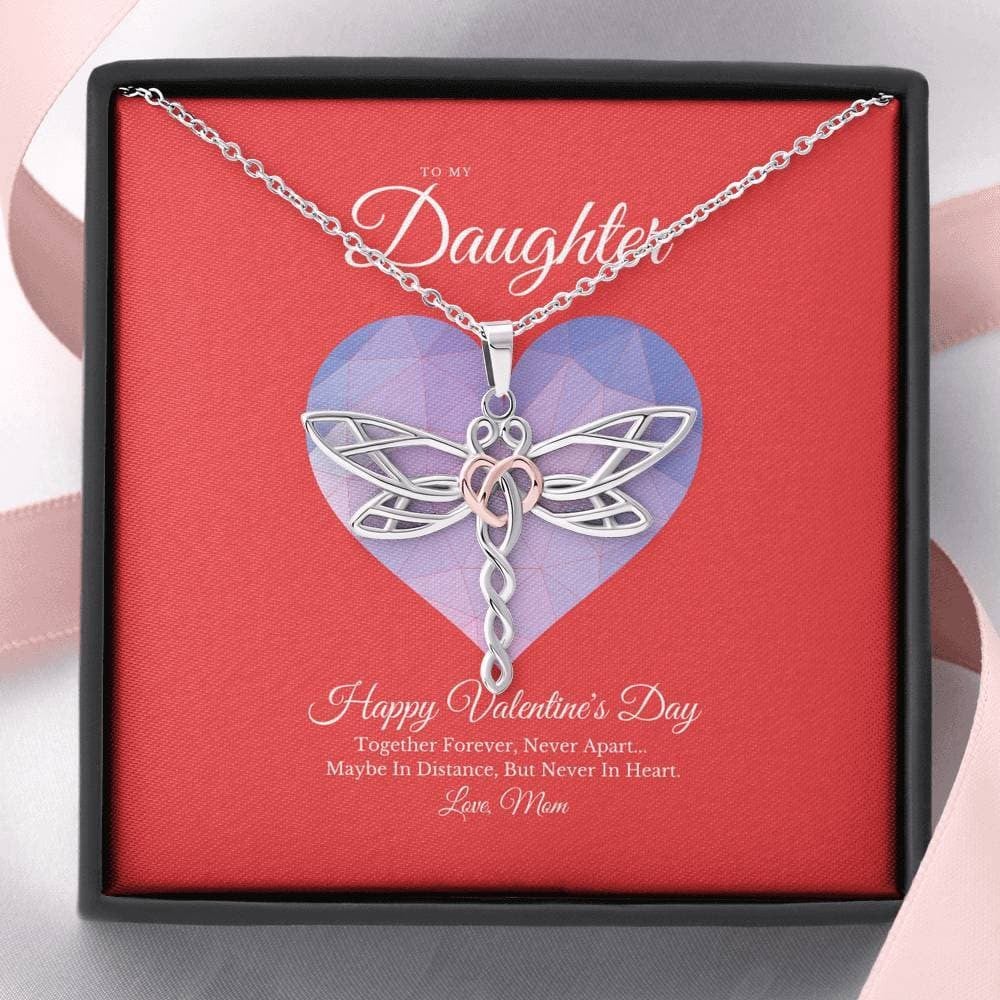 To My Daughter from Mom Valentine’s Day Dragonfly Necklace