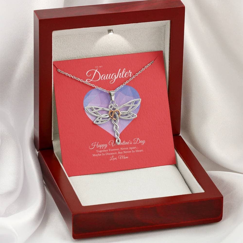 To My Daughter from Mom Valentine’s Day Dragonfly Necklace