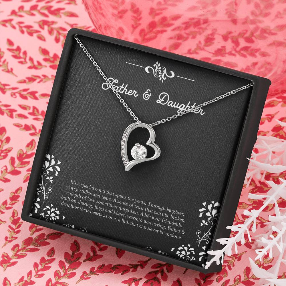To My Daughter Gifts, Father and Daughter Bond, Forever Love Heart Necklace For Women, Birthday Present Idea From Dad