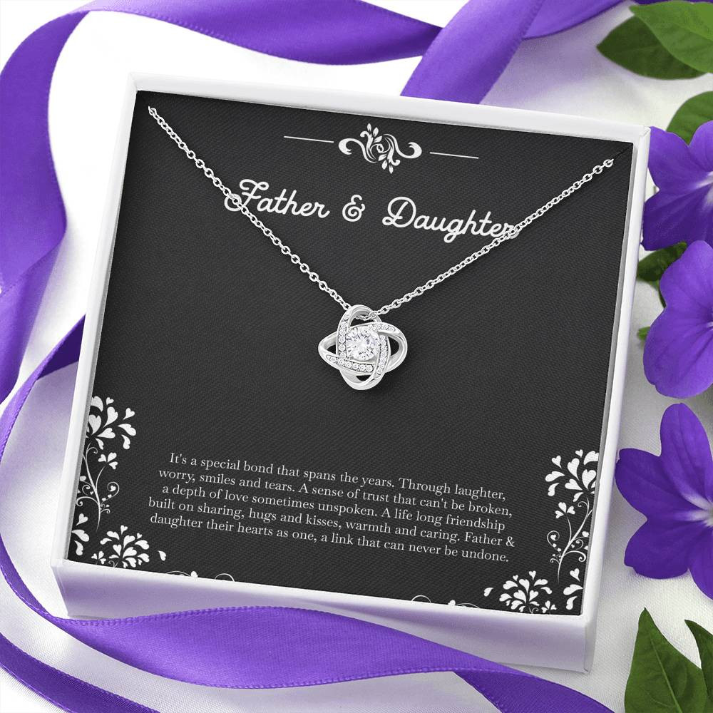 To My Daughter Gifts, Father and Daughter Bond, Love Knot Necklace For Women, Birthday Present Idea From Dad