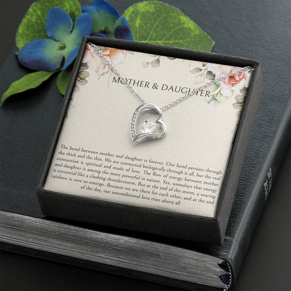 To My Daughter Gifts, Mother and Daughter Bond, Forever Love Heart Necklace For Women, Birthday Present Idea From Mom