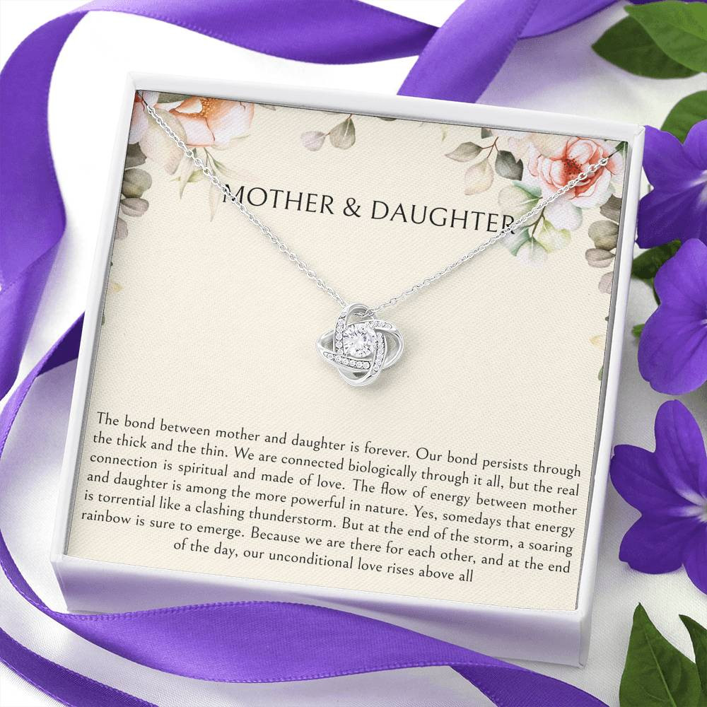 To My Daughter Gifts, Mother and Daughter Bond, Love Knot Necklace For Women, Birthday Present Idea From Mom