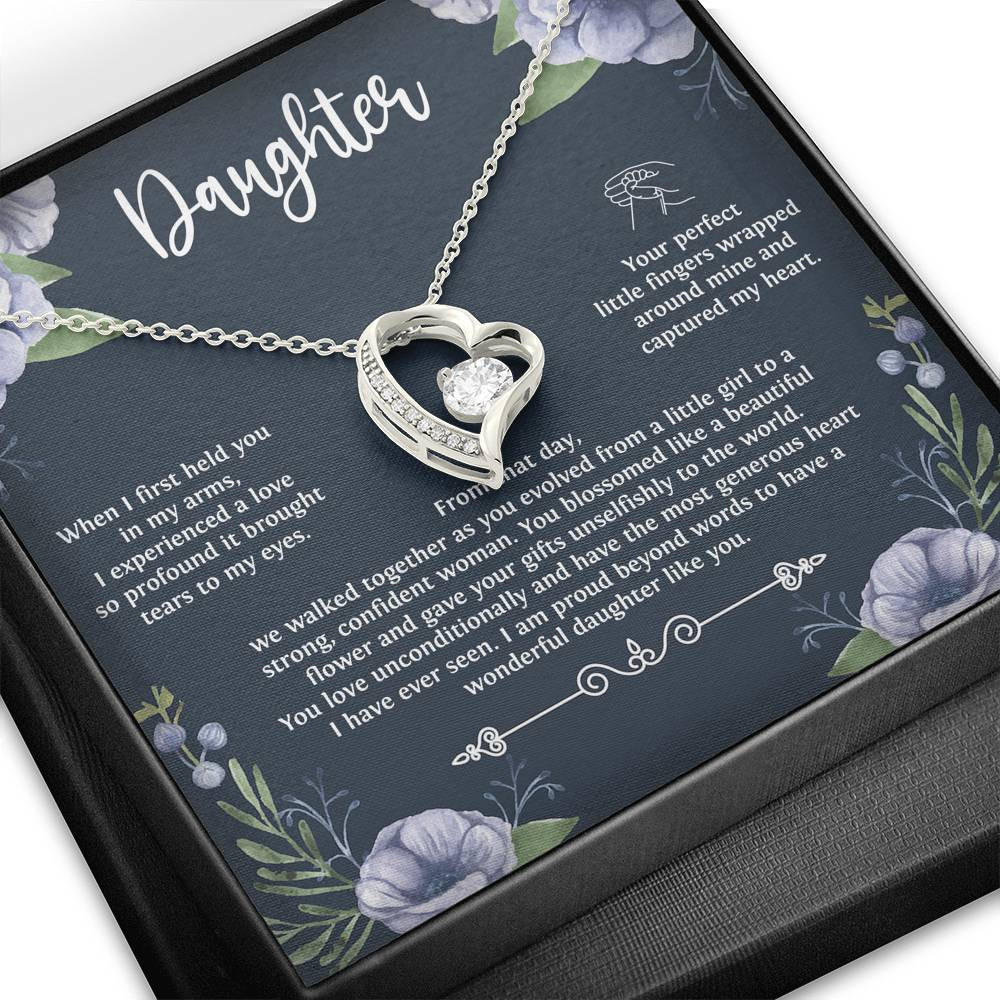 To My Daughter Gifts, When I First Held You In My Arms, Forever Love Heart Necklace For Women, Birthday Present Ideas From Mom Dad