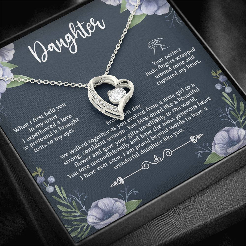 To My Daughter Gifts, When I First Held You In My Arms, Forever Love Heart Necklace For Women, Birthday Present Ideas From Mom Dad