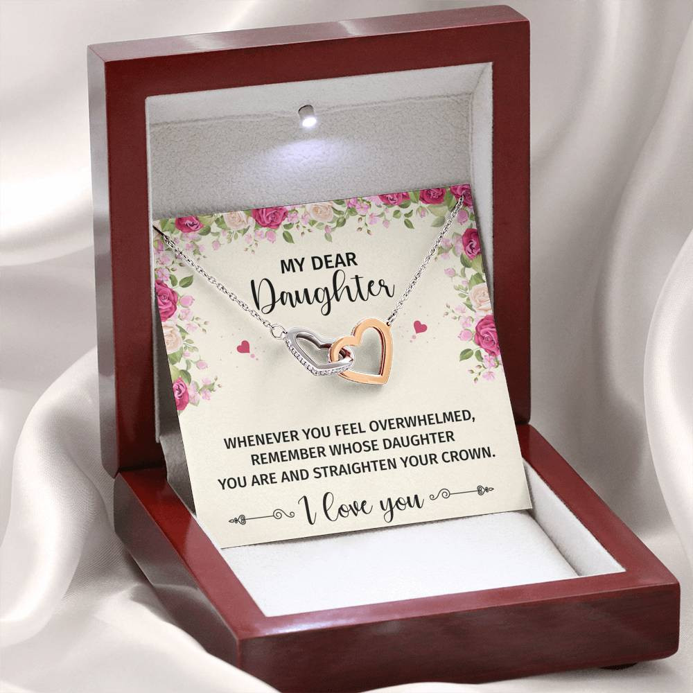 To My Daughter Gifts, Whenever You Feel Overwhelmed, Interlocking Heart Necklace For Women, Birthday Present Ideas From Mom Dad