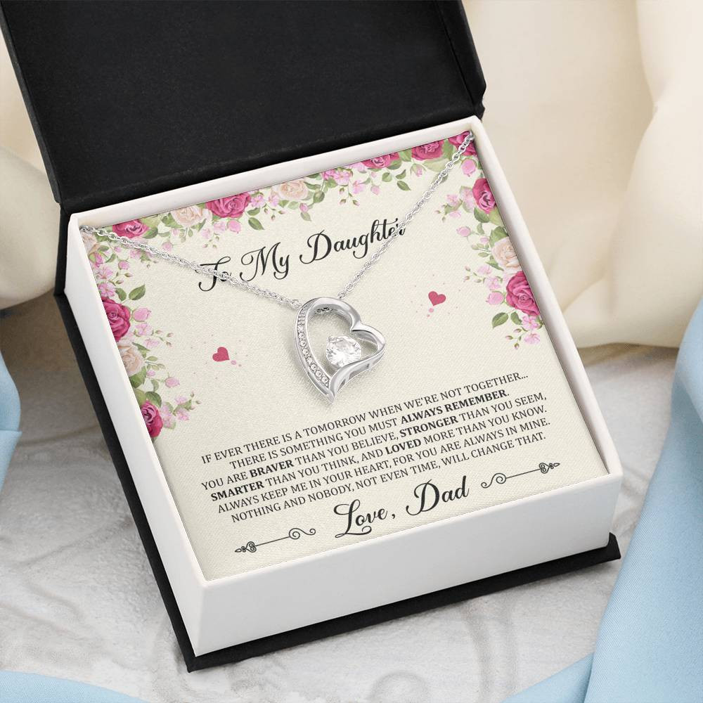 To My Daughter Gifts, You Are Braver Than You Believe, Forever Love Heart Necklace For Women, Birthday Present Idea From Dad