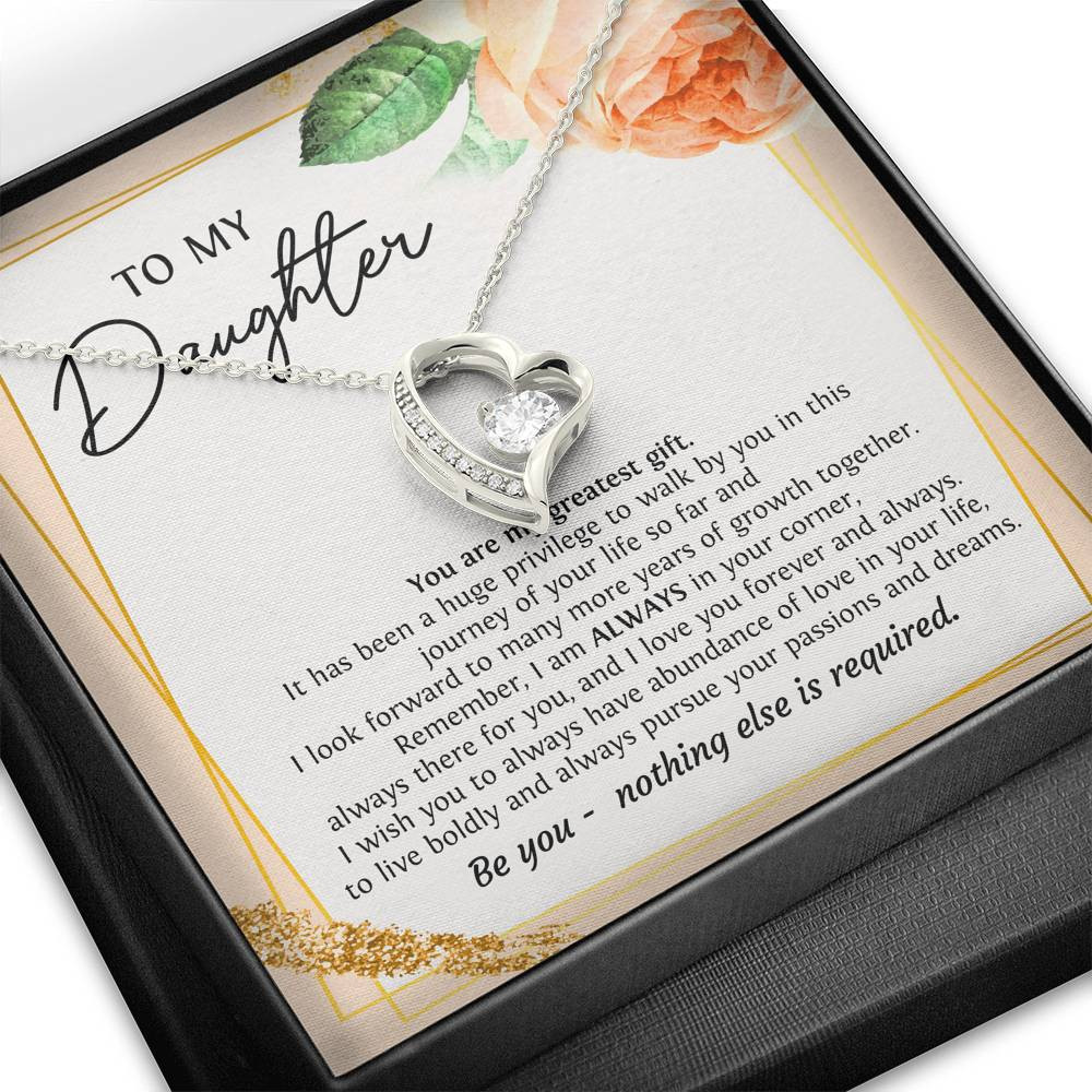 To My Daughter Gifts, You Are My Greatest Gift, Forever Love Heart Necklace For Women, Birthday Present Ideas From Mom Dad