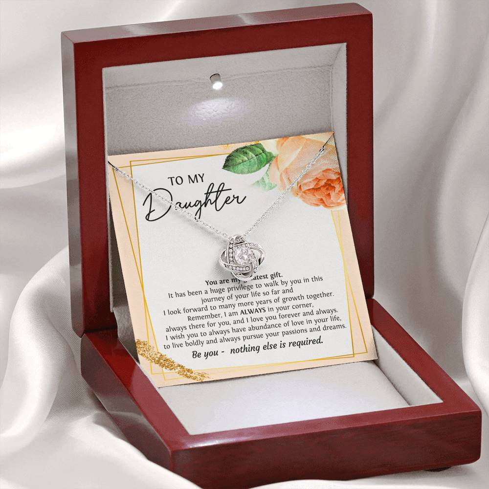 To My Daughter Gifts, You Are My Greatest Gift, Love Knot Necklace For Women, Birthday Present Ideas From Mom Dad