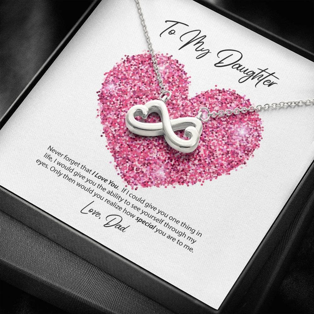 To My Daughter Love Dad Infinite Hearts Necklace
