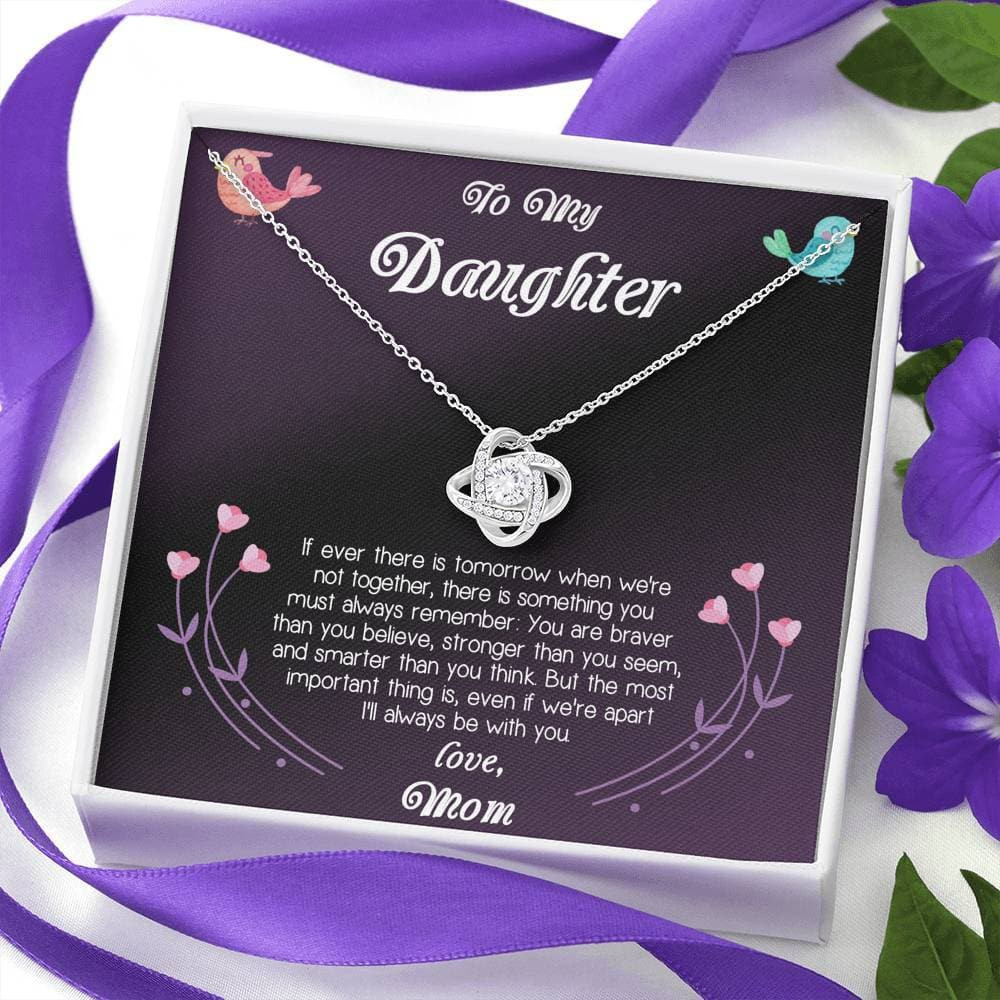To My Daughter Love Mom Love Knot Necklace