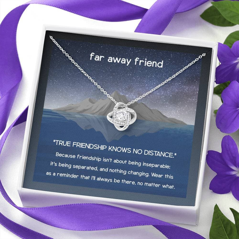 To My Far Away Friend Love Knot Necklace