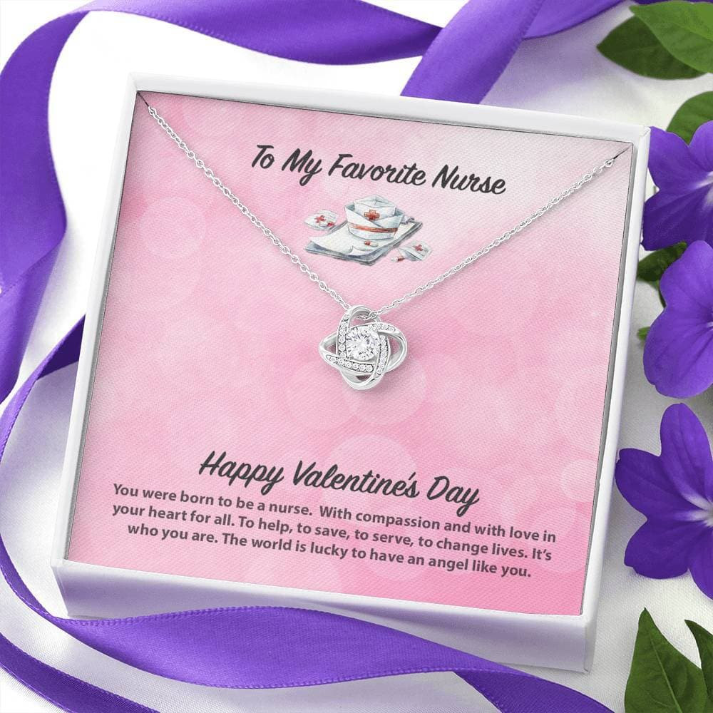 To My Favorite Nurse Valentine’s Day Love Knot Necklace