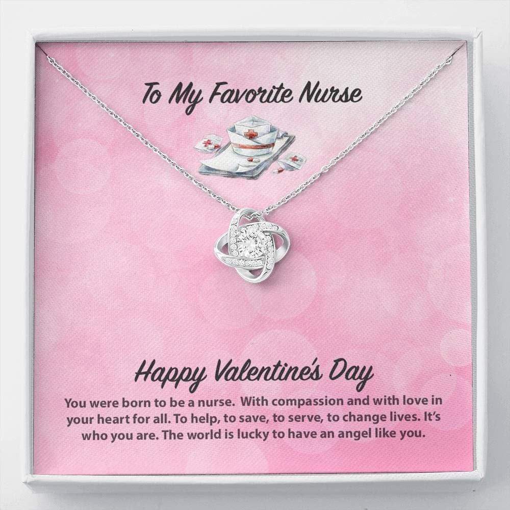 To My Favorite Nurse Valentine’s Day Love Knot Necklace