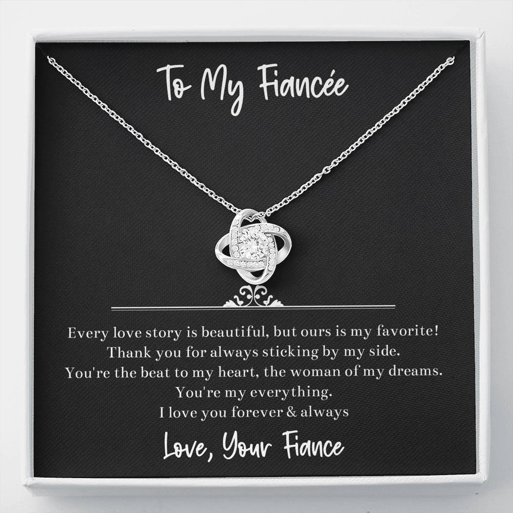 To My Fiance, The Woman Of My Dreams, Love Knot Necklace For Women, Anniversary Birthday Valentines Day Gifts From Fiance