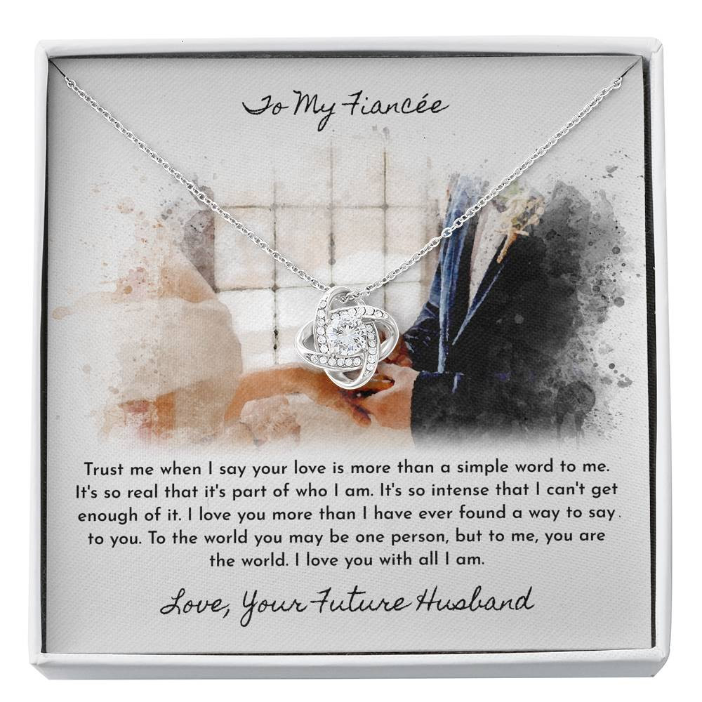To My Fiancee Love Your Future Husband Love Knot Necklace