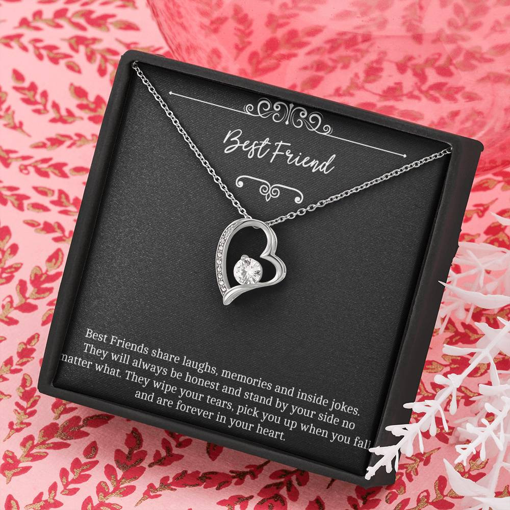 To My Friend Gifts, Forever In Your Heart, Forever Love Heart Necklace For Women, Birthday Present Idea From Bestie