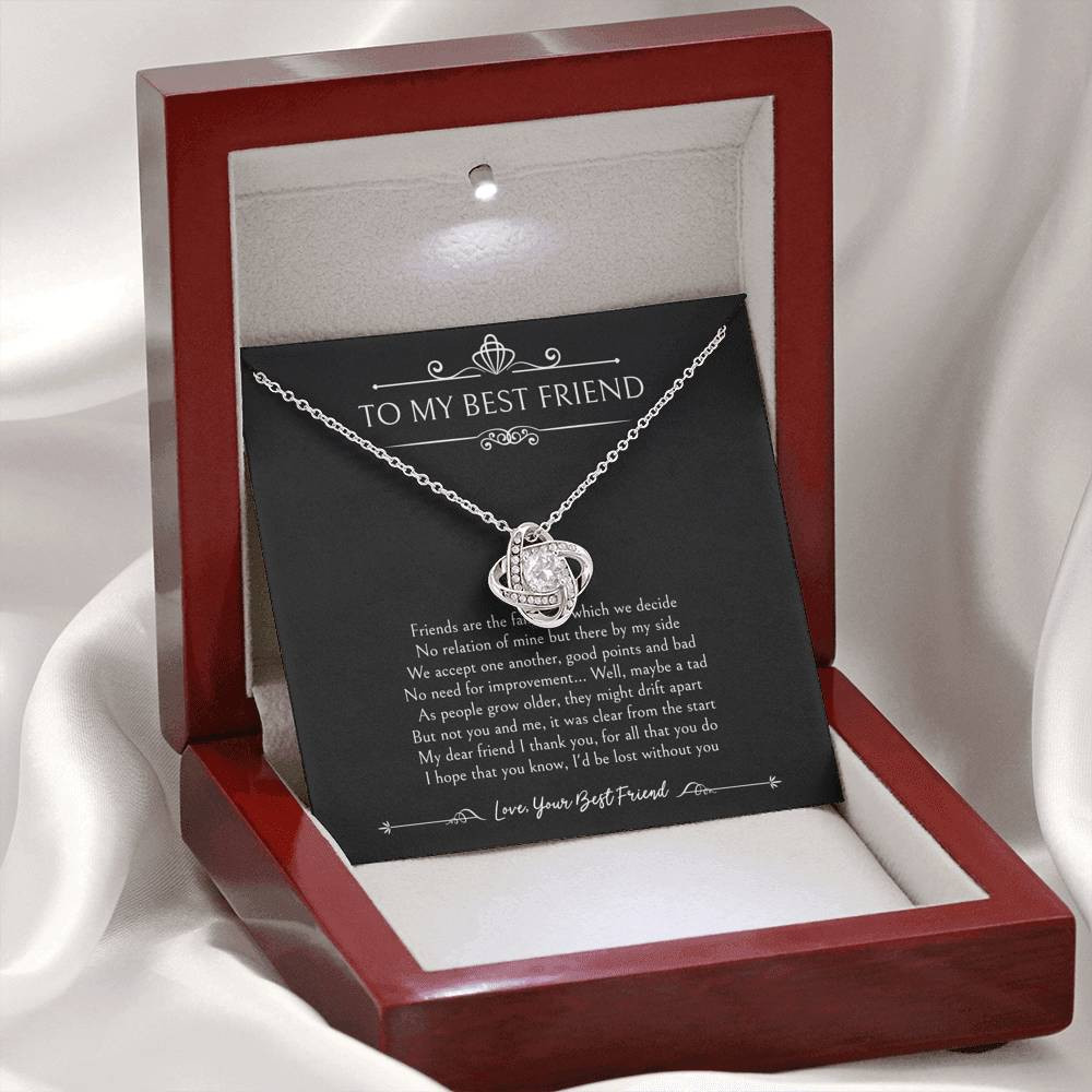 To My Friend Gifts, I’d Be Lost Without You, Love Knot Necklace For Women, Birthday Present Idea From Bestie