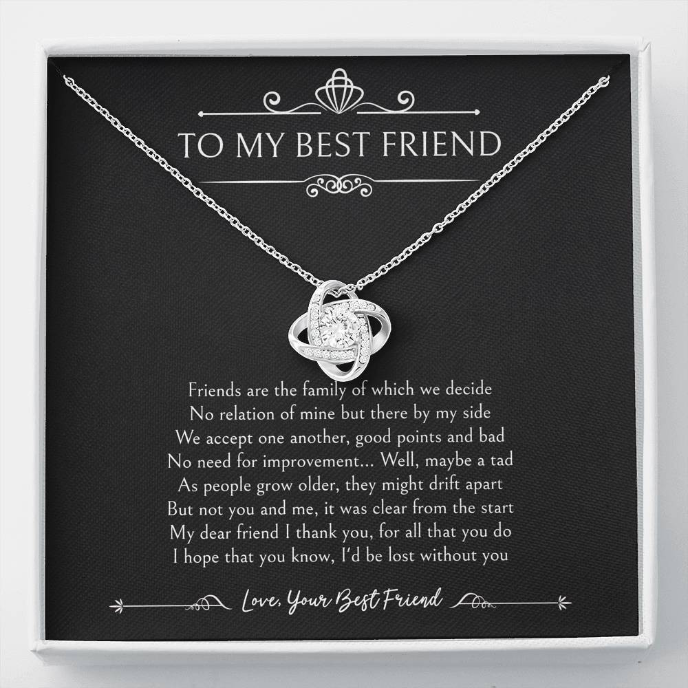 To My Friend Gifts, I’d Be Lost Without You, Love Knot Necklace For Women, Birthday Present Idea From Bestie