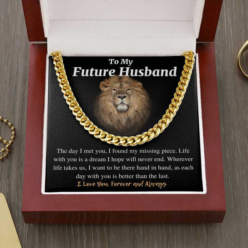 To My Future Husband Necklace, I Want To Be Hand In Hand, Necklace for Future Husband, Cuban Link Chain Necklace