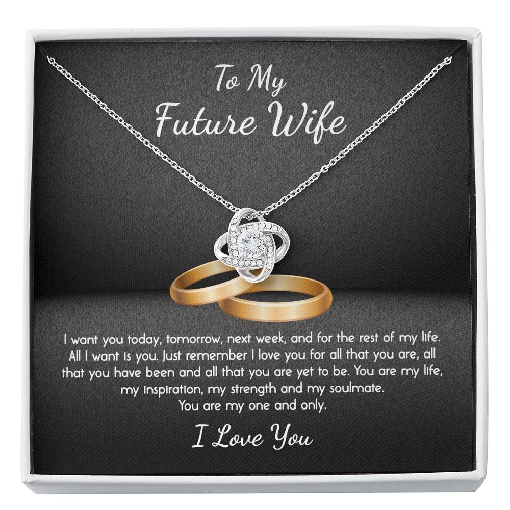 To My Future Wife My One and Only Love Knot Necklace