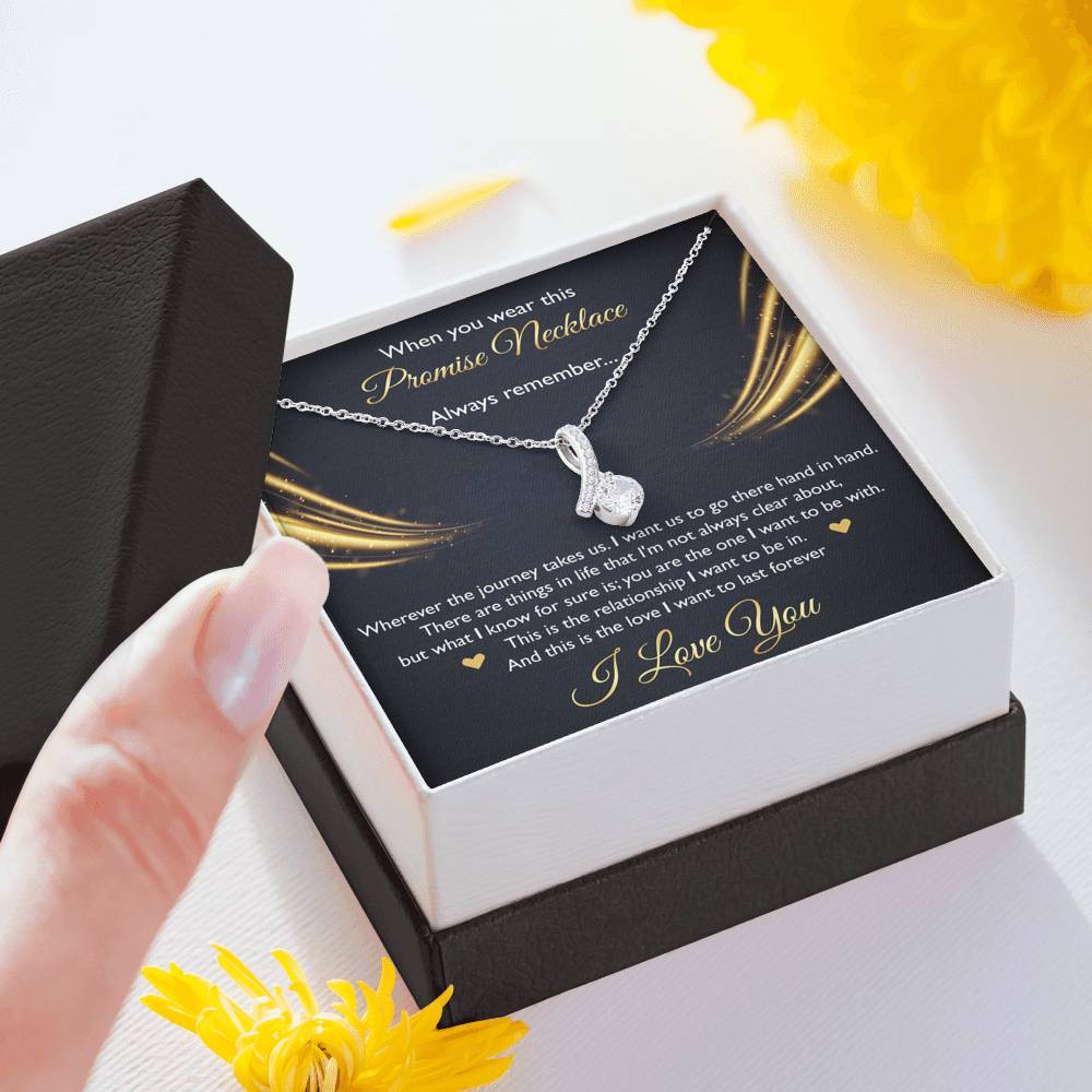 To My Girlfriend, When You Wear This Promise Necklace, Alluring Beauty Necklace For Women, Anniversary Birthday Gifts From Boyfriend
