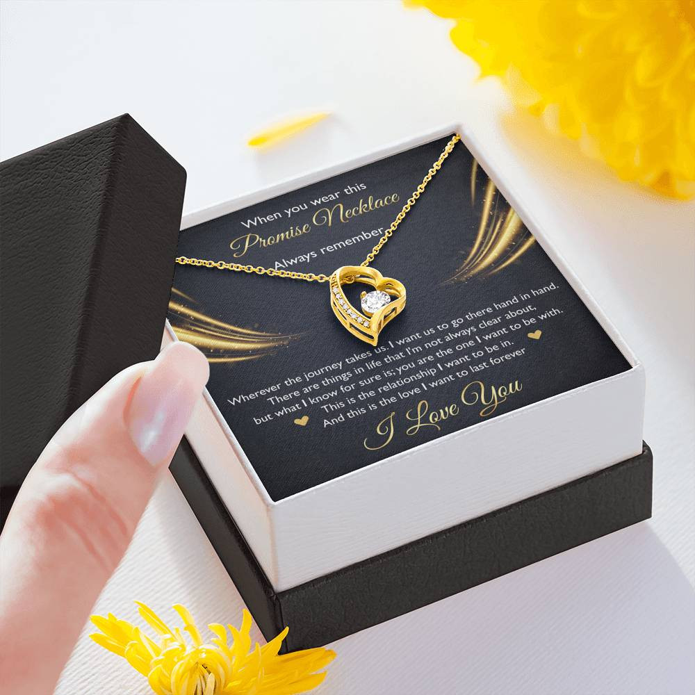 To My Girlfriend, When You Wear This Promise Necklace, Forever Love Heart Necklace For Women, Anniversary Birthday Gifts From Boyfriend