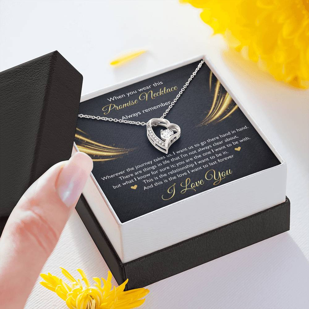 To My Girlfriend, When You Wear This Promise Necklace, Forever Love Heart Necklace For Women, Anniversary Birthday Gifts From Boyfriend