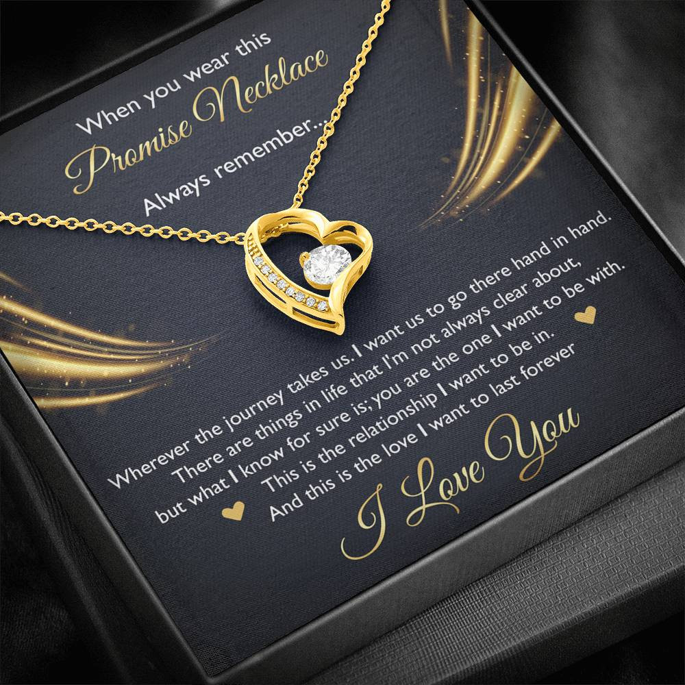 To My Girlfriend, When You Wear This Promise Necklace, Forever Love Heart Necklace For Women, Anniversary Birthday Gifts From Boyfriend