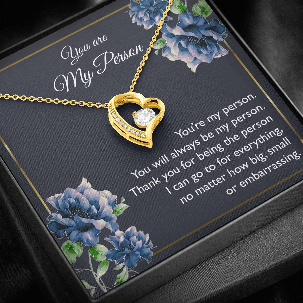 To My Girlfriend, You Are My Person, Forever Love Heart Necklace For Women, Anniversary Birthday Gifts From Boyfriend