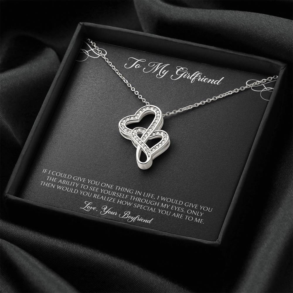 To My Girlfriend, You Are Special To Me, Double Heart Necklace For Women, Anniversary Birthday Valentines Day Gifts From Boyfriend
