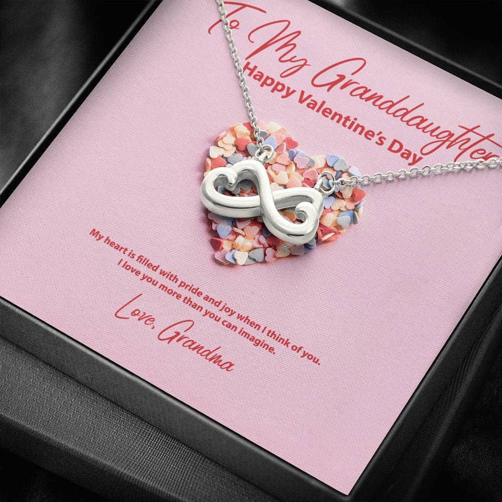 To My Granddaughter from Grandma Valentine’s Day Infinite Hearts Necklace