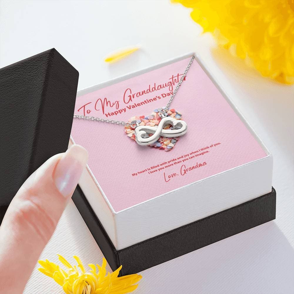 To My Granddaughter from Grandma Valentine’s Day Infinite Hearts Necklace